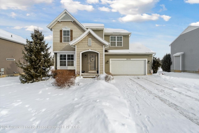 view of front of property featuring an attached garage