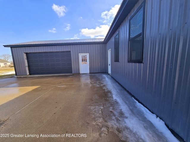 view of garage