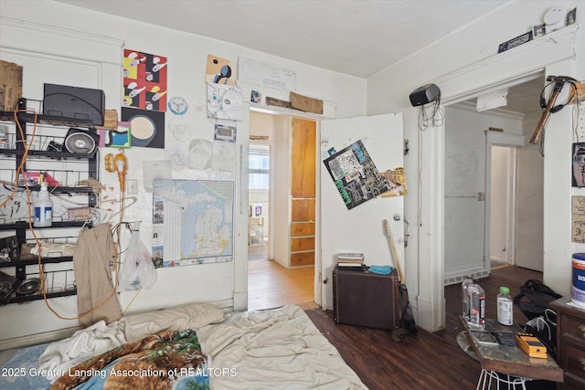 interior space featuring dark wood-type flooring