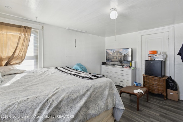 bedroom featuring dark wood-type flooring