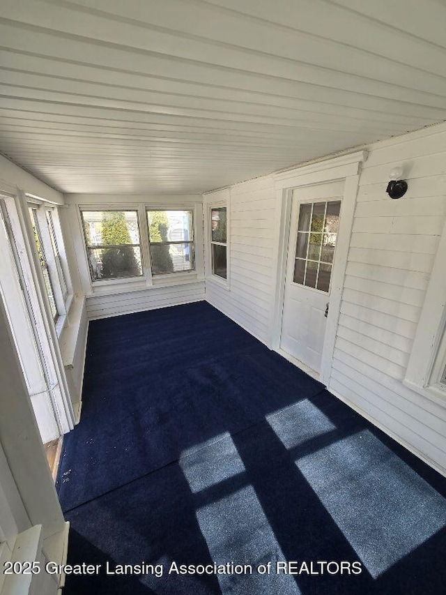 view of unfurnished sunroom