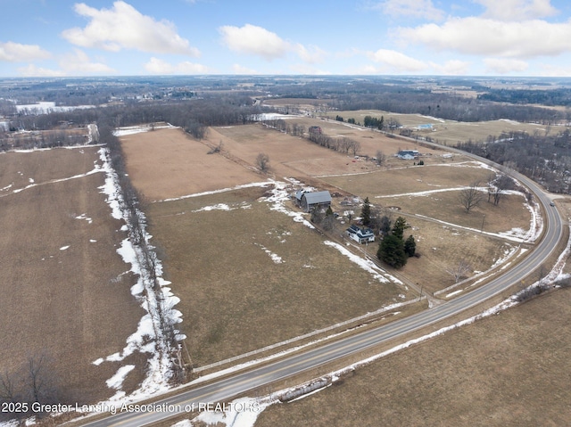 aerial view with a rural view