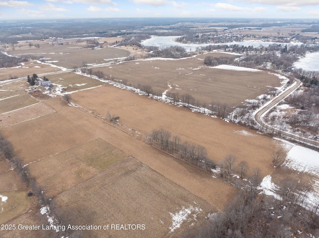 aerial view featuring a rural view