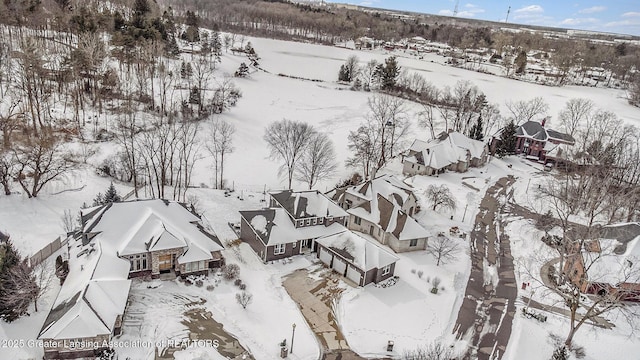 view of snowy aerial view