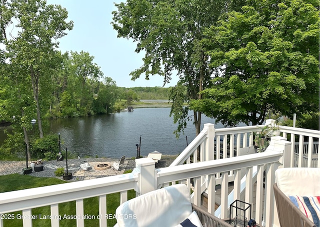 4125 Harbour Cv, Lansing, MI 48911 - water view featuring a fire pit