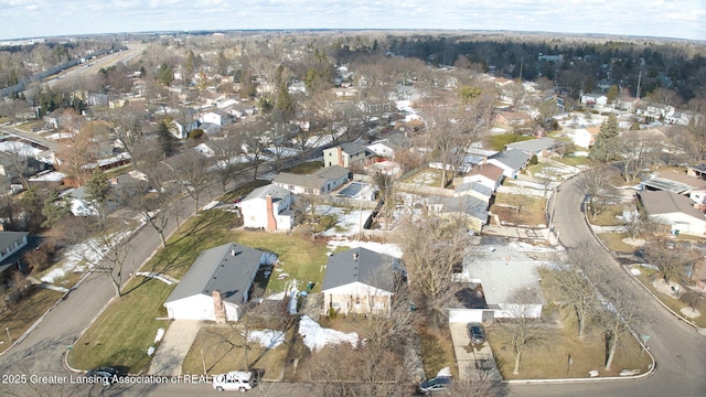 bird's eye view with a residential view