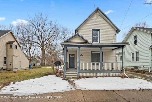 view of front of house with covered porch