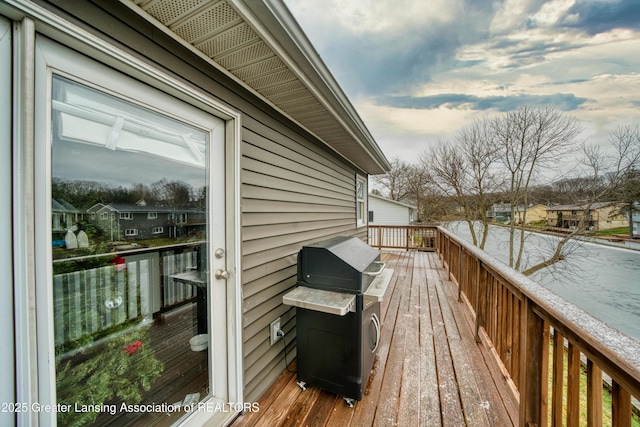 deck with area for grilling