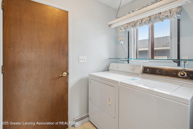 laundry room with laundry area and washing machine and clothes dryer