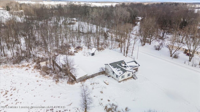 view of snowy aerial view