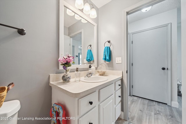 bathroom with toilet and vanity