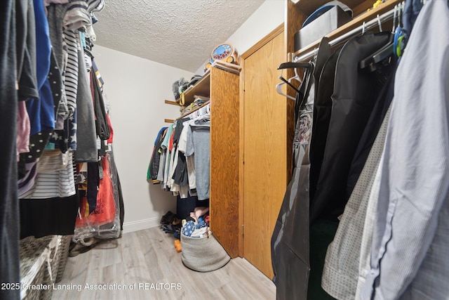 spacious closet with wood finished floors