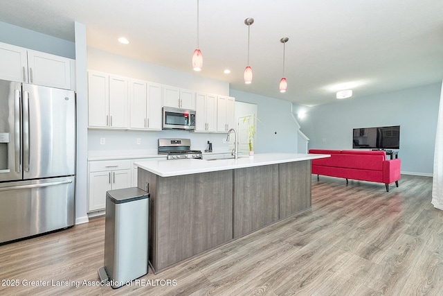 kitchen with white cabinetry, stainless steel appliances, and a sink