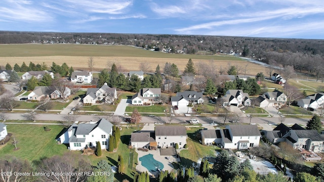 drone / aerial view with a residential view