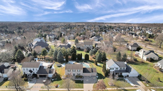 aerial view featuring a residential view