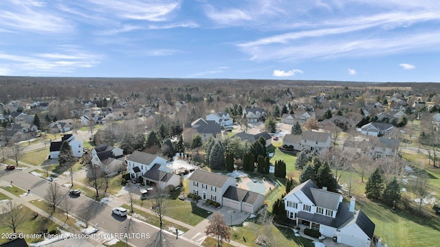 aerial view featuring a residential view