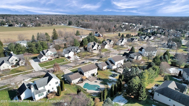 drone / aerial view featuring a residential view