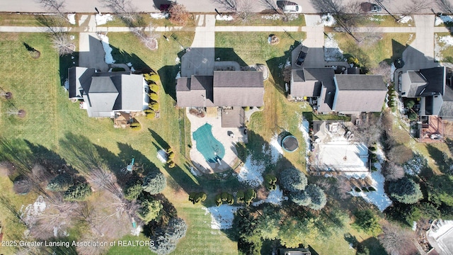 aerial view featuring a residential view