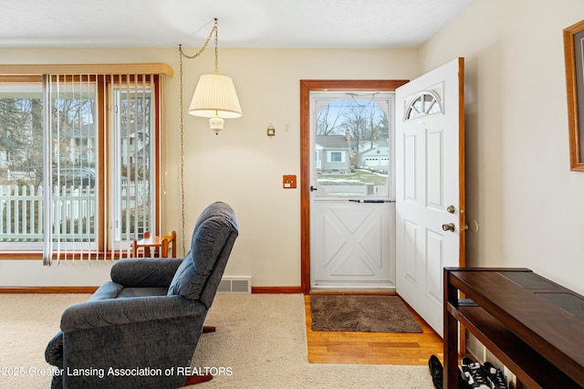 entrance foyer with visible vents and baseboards