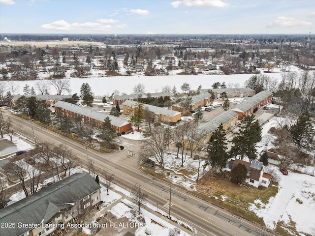 view of snowy aerial view