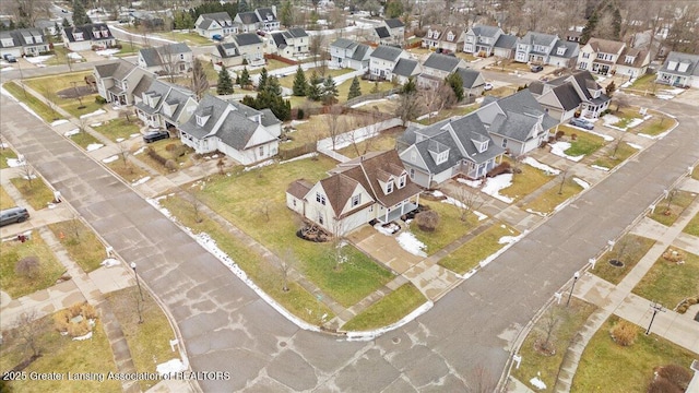 drone / aerial view with a residential view