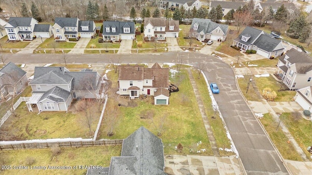 drone / aerial view featuring a residential view