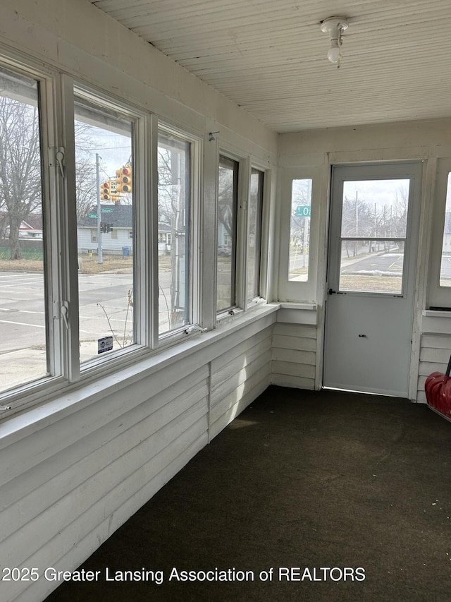 view of unfurnished sunroom