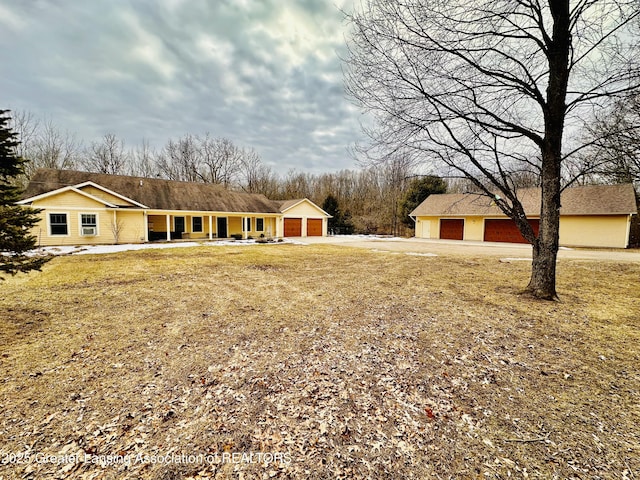 view of yard with a porch