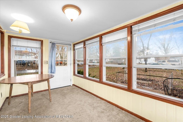 view of unfurnished sunroom