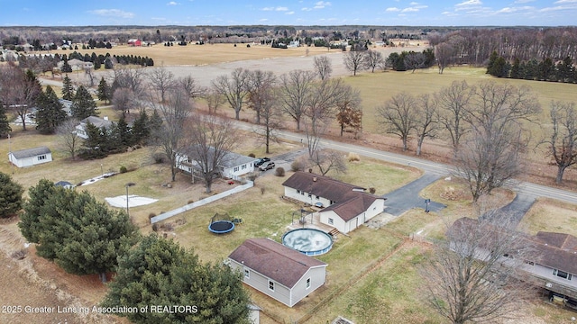 bird's eye view featuring a rural view