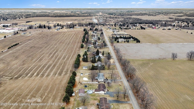 drone / aerial view with a rural view