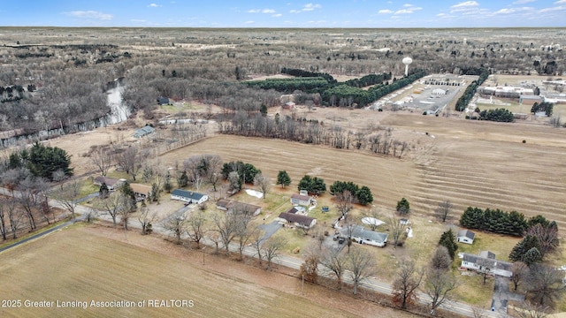 bird's eye view featuring a rural view