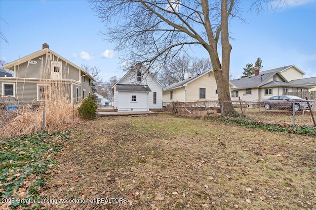 view of yard with fence