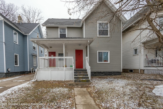 view of front of house featuring covered porch