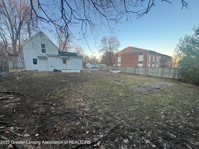 view of yard with fence