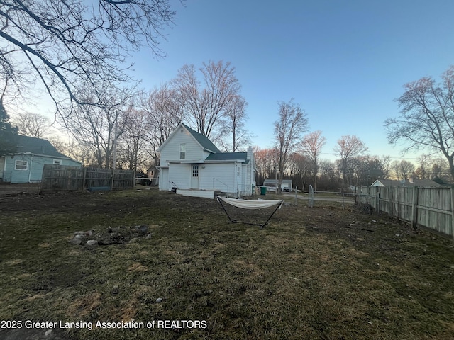 view of yard with fence