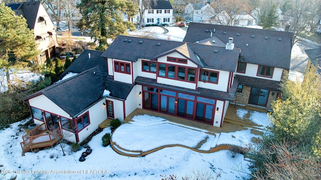 view of snowy aerial view