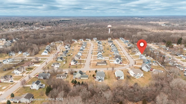 aerial view featuring a residential view