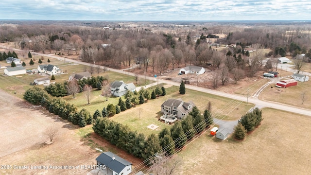 aerial view with a rural view