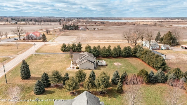 drone / aerial view with a rural view