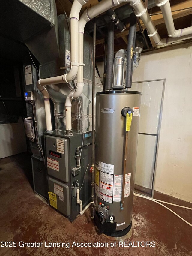 utilities featuring gas water heater