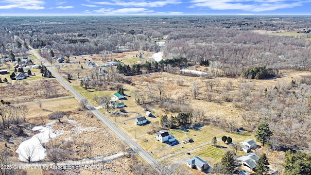 drone / aerial view with a forest view