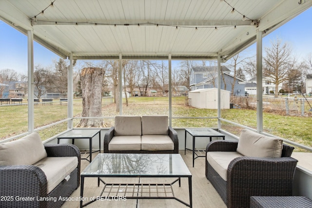 view of sunroom