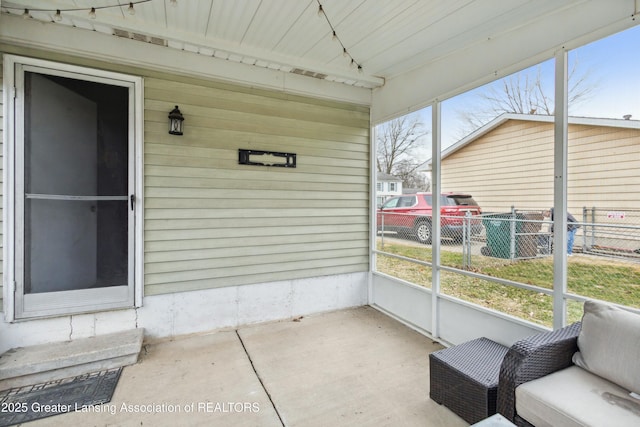 view of sunroom