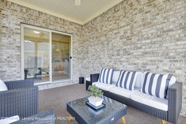 view of patio featuring an outdoor living space