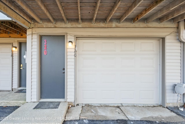 view of garage