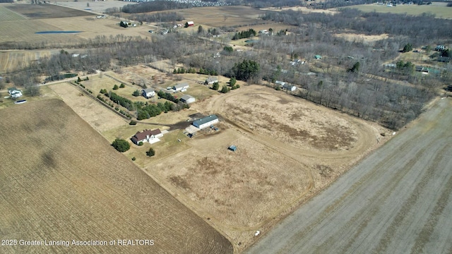 aerial view featuring a rural view