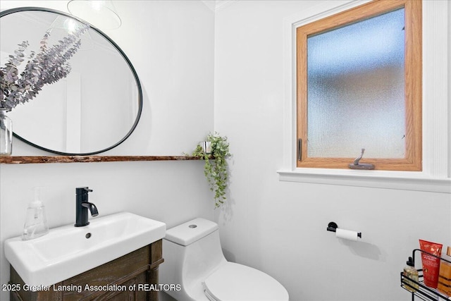 bathroom with toilet and vanity