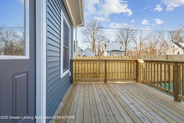 wooden terrace with fence