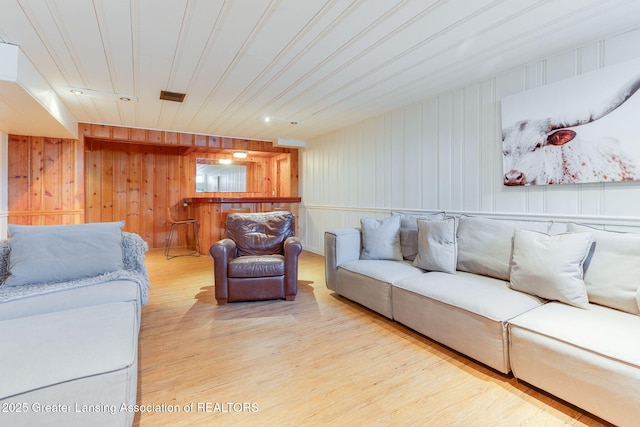 living area featuring wood finished floors